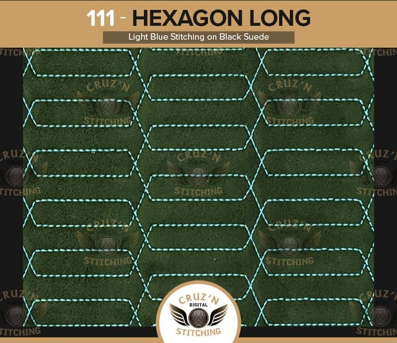 111 Cruzn Insert Panel Hexagon Stretched Single Stitched light blue black suede