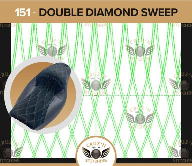 151 Cruzn Digital Stitching Double Diamond Sweep 40mm -1
