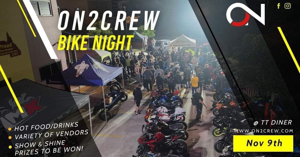 ON2CREW BIKE NIGHT - TT Diner Archerfield QLD