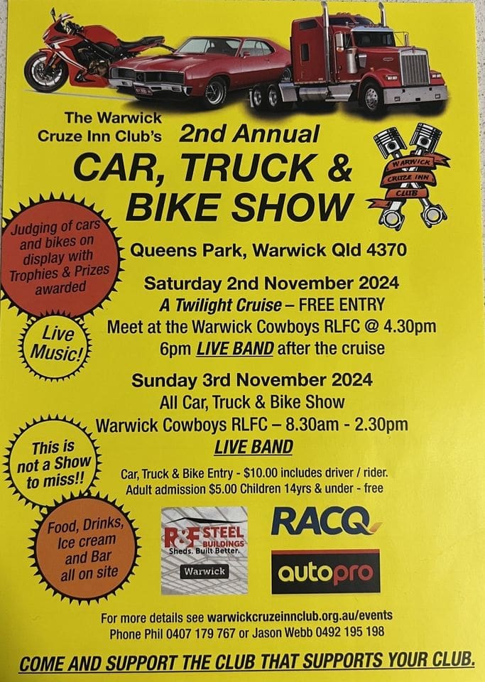 Warwick Cruze Inn Club 2nd Annual Car, Truck and Bike Show