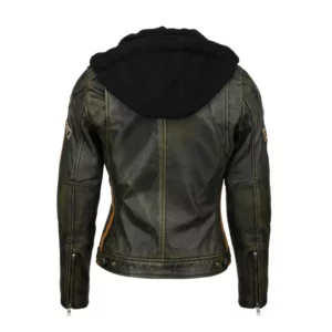 Ladies Leather Motorcycle Jacket with removable lining and armour rusty back