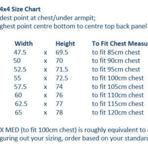 Mad About 4x4 Size Chart