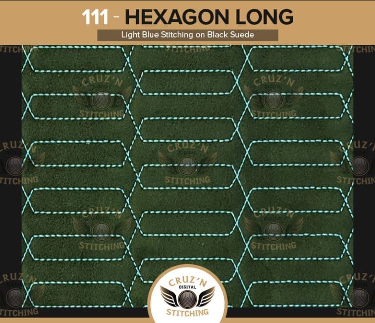 111 Cruzn Insert Panel Hexagon Stretched Single Stitched light blue black suede