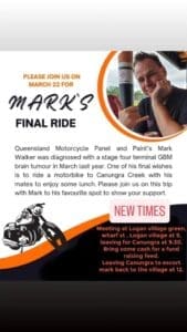 Marks Final Ride | Motorcycle Events Gold Coast QLD